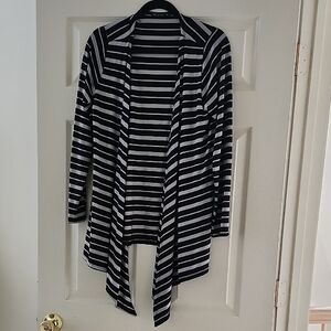 AK Urban M Black and White Striped Cardigan